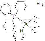 Picture of Tricyclohexylphosphine(1,5-cyclooctadiene)(pyridine)iridium(I) hexafluorophosphate , Ir 24.1%