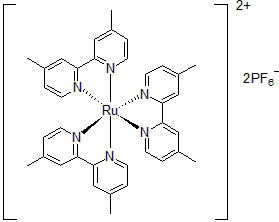 Picture of Tris(4,​4'-​Dimethyl-​2,​2'-​bipyridine)​ruthenium(II) hexafluorophosphate, 95%