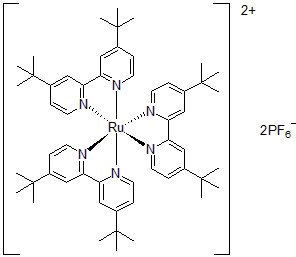 Picture of Tris[4,​4'-​bis(tert-butyl)​-​2,​2'-​bipyridine]ruthenium(II) hexafluorophosphate, 95%