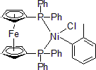 Picture of [1,​1'-​bis(diphenylphosphin​o-​κP)​ferrocene]​chloro(2-​methylphenyl)​-Nickel(II), 97%