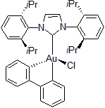 Picture of Biphenyl-Chloro[1,3-bis(2,6-diisopropylphenyl)imidazol-2-ylidene]gold(III), 97%