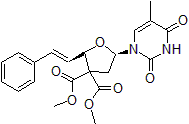 Picture of Dimethyl-5-(5-methyl-2,4-dioxo-3,4-dihydropyrimidin-1(2H)-yl)-2-((E)-styryl)dihydrofuran-3,3(2H)-dicarboxylate, 95% (5:1 dr)