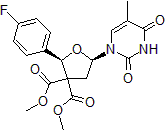 Picture of Dimethyl-2-(4-fluorophenyl)-5-(5-methyl-2,4-dioxo-3,4-dihydropyrimidin-1(2H)-yl)dihydrofuran-3,3(2H)-dicarboxylate, 95%