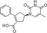 Picture of 4-(5-Methyl-2,4-dioxo-3,4-dihydropyrimidin-1(2H)-yl)-2-phenylcyclopent-1-ene-1-carboxylic acid, 95%