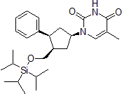 Picture of 5-Methyl-1-(-3-phenyl-4-(((triisopropylsilyl)oxy)methyl)cyclopentyl)pyrimidine-2,4(1H,3H)-dione, 95%