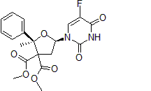 Picture of Dimethyl-5-(5-fluoro-2,4-dioxo-3,4-dihydropyrimidin-1(2H)-yl)-2-methyl-2-phenyldihydrofuran-3,3(2H)-dicarboxylate, 95%