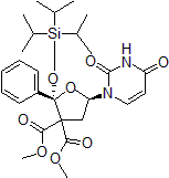 Picture of Dimethyl-4-(2,4-dioxo-3,4-dihydropyrimidin-1(2H)-yl)-2-phenyl-2-((triisopropylsilyl)oxy)cyclopentane-1,1-dicarboxylate, 95%