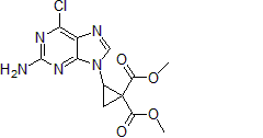 Picture of Dimethyl 2-(2-amino-6-chloro-9H-purin-9-yl)cyclopropane-1,1-dicarboxylate, 95%