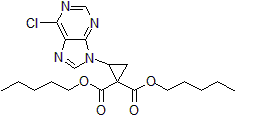 Picture of Dipentyl 2-(6-chloro-9H-purin-9-yl)cyclopropane-1,1-dicarboxylate, 95%