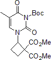 Picture of Dimethyl 2-(3-(tert-butoxycarbonyl)-5-methyl-2,4-dioxo-3,4-dihydropyrimidin-1(2H)-yl)cyclobutane-1,1-dicarboxylate, 95%