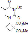 Picture of Dimethyl 2-(3-benzoyl-5-methyl-2,4-dioxo-3,4-dihydropyrimidin-1(2H)-yl)cyclobutane-1,1-dicarboxylate, 95%