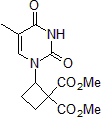 Picture of Dimethyl 2-(5-methyl-2,4-dioxo-3,4-dihydropyrimidin-1(2H)-yl)cyclobutane-1,1-dicarboxylate, 95%