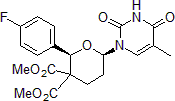 Picture of Dimethyl-2-(4-fluorophenyl)-6-(5-methyl-2,4-dioxo-3,4-dihydropyrimidin-1(2H)-yl)dihydro-2H-pyran-3,3(4H)-dicarboxylate, 95%