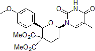 Picture of Dimethyl-2-(4-methoxyphenyl)-6-(5-methyl-2,4-dioxo-3,4-dihydropyrimidin-1(2H)-yl)dihydro-2H-pyran-3,3(4H)-dicarboxylate, 95%
