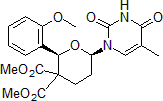 Picture of Dimethyl-2-(2-methoxyphenyl)-6-(5-methyl-2,4-dioxo-3,4-dihydropyrimidin-1(2H)-yl)dihydro-2H-pyran-3,3(4H)-dicarboxylate, 95%