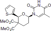 Picture of Dimethyl-6-(5-methyl-2,4-dioxo-3,4-dihydropyrimidin-1(2H)-yl)-2-(thiophen-2-yl)dihydro-2H-pyran-3,3(4H)-dicarboxylate, 95%