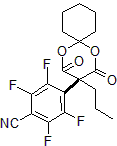 Picture of 4-​(2,​4-​Dioxo-​3-​propyl-​1,​5-​dioxaspiro[5.5]​undec-​3-​yl)​-​2,​3,​5,​6-​tetrafluorobenzonitrile, 96%