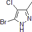 Picture of 3-​Bromo-​4-​chloro-​5-​methyl-​1H-​pyrazole, 95%