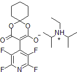 Picture of 3-(2,3,5,6-Tetrafluoro-pyridin-4-yl)-1,5-dioxa-spiro[5.5]undecane-2,4-dione diisopropyl ethyl ammonium salt, 98%