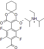 Picture of 3-(4-Acetyl-2,3,5,6-tetrafluoro-phenyl)-1,5-dioxa-spiro[5.5]undecane-2,4-dione diisopropyl ethyl ammonium salt, 98%
